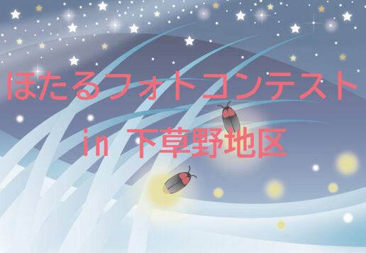 野草に留まる蛍のイラスト